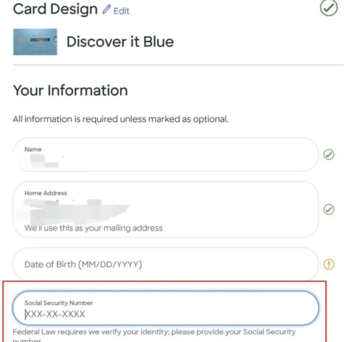 Discover申请页面 Discover 信用卡申请页面
