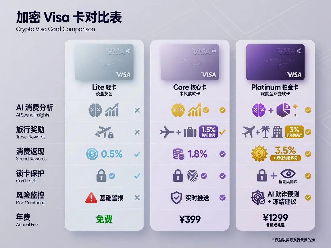 Lite、Core 与 Platinum 三档等级选择示意图