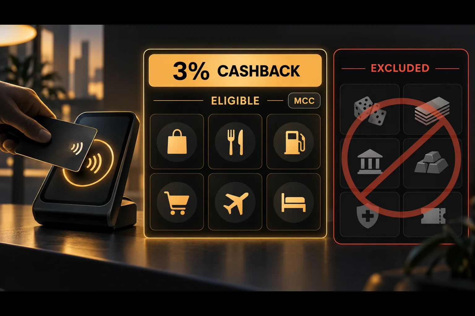 X Card 返现取决于 eligible transaction 与商户 MCC