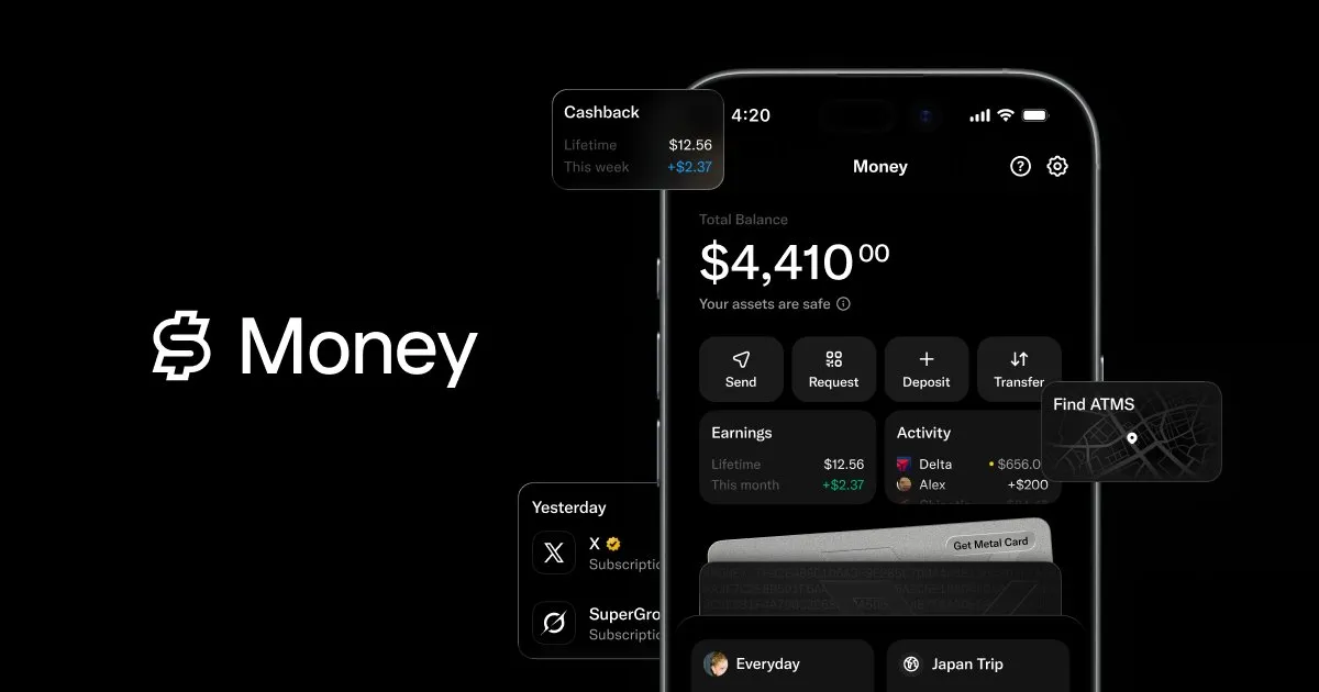 X Money产品功能预览 X Money账户与转账功能预览